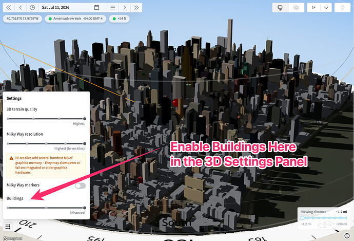 How to enable 3D Buildings